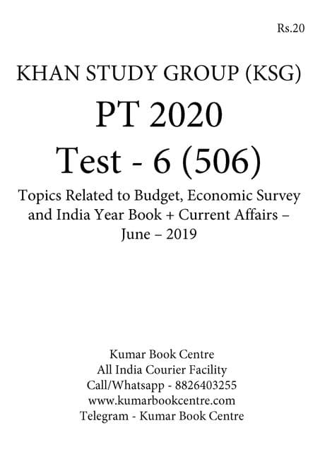 KSG PT Test Series 2020 with Solution - Test 6 [PRINTED]
