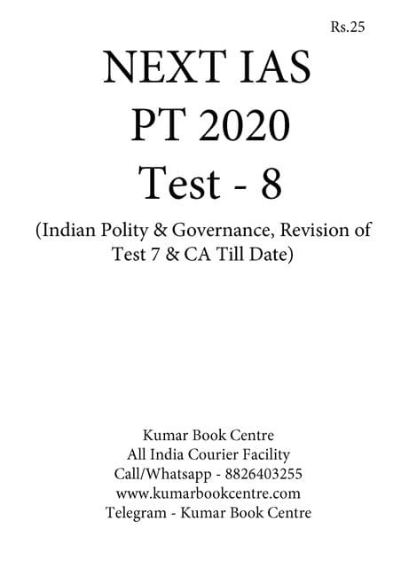 Next IAS PT Test Series 2020 - Test 8 [PRINTED]