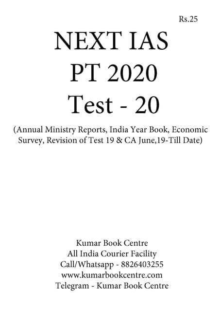 Next IAS PT Test Series 2020 - Test 20 [PRINTED]