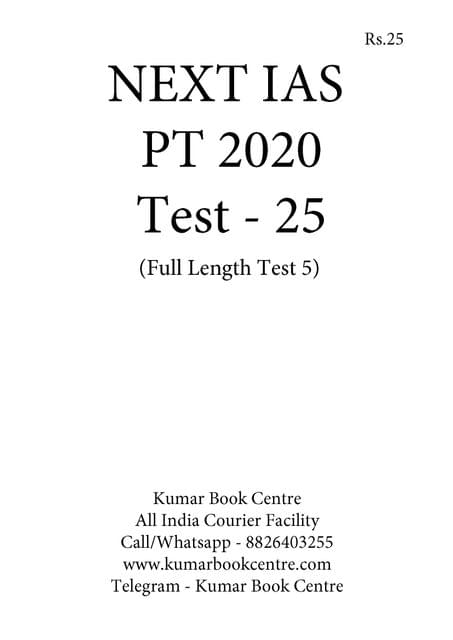 Next IAS PT Test Series 2020 - Test 25 [PRINTED]