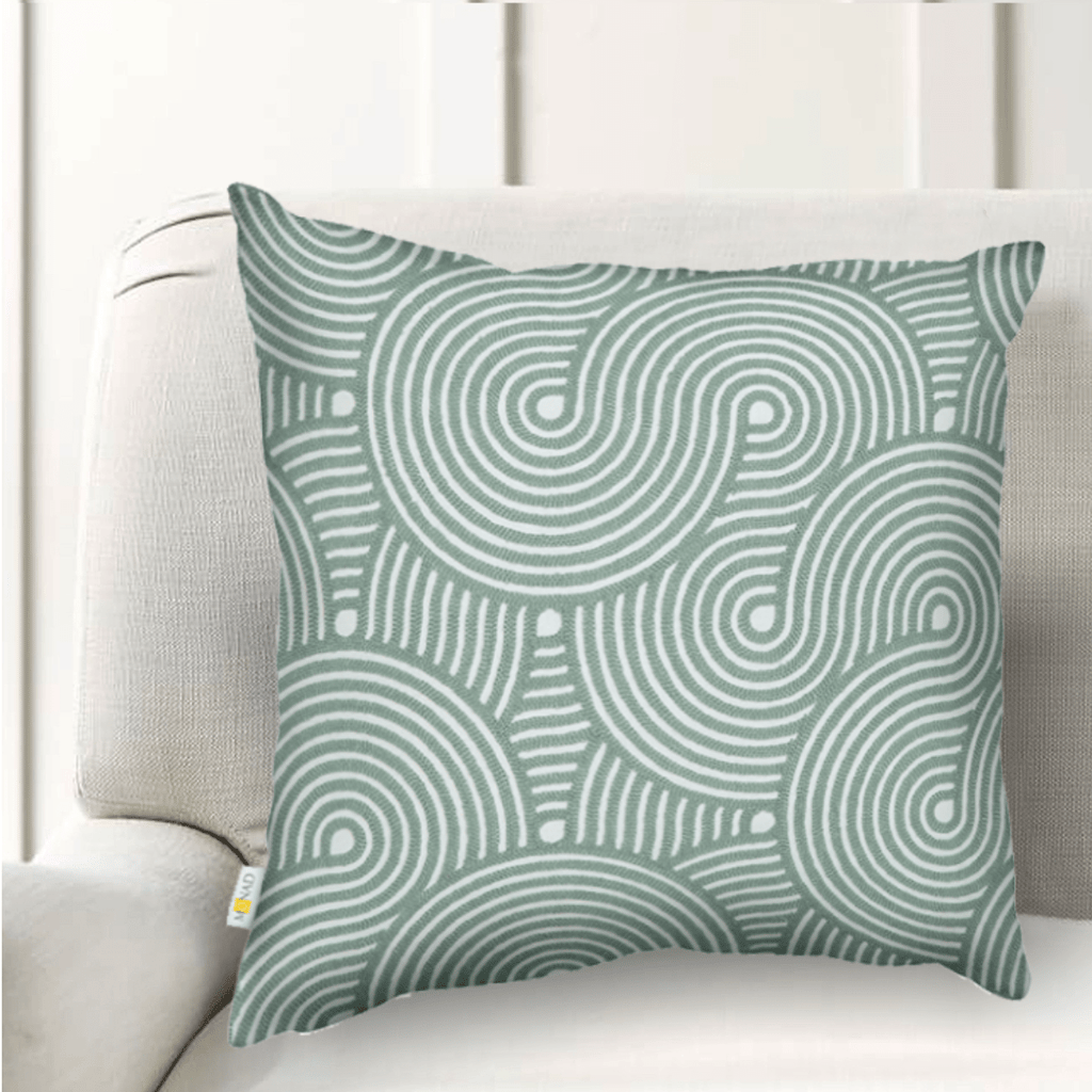 Yellow Swarm Pattern Embroidered Cushion Cover