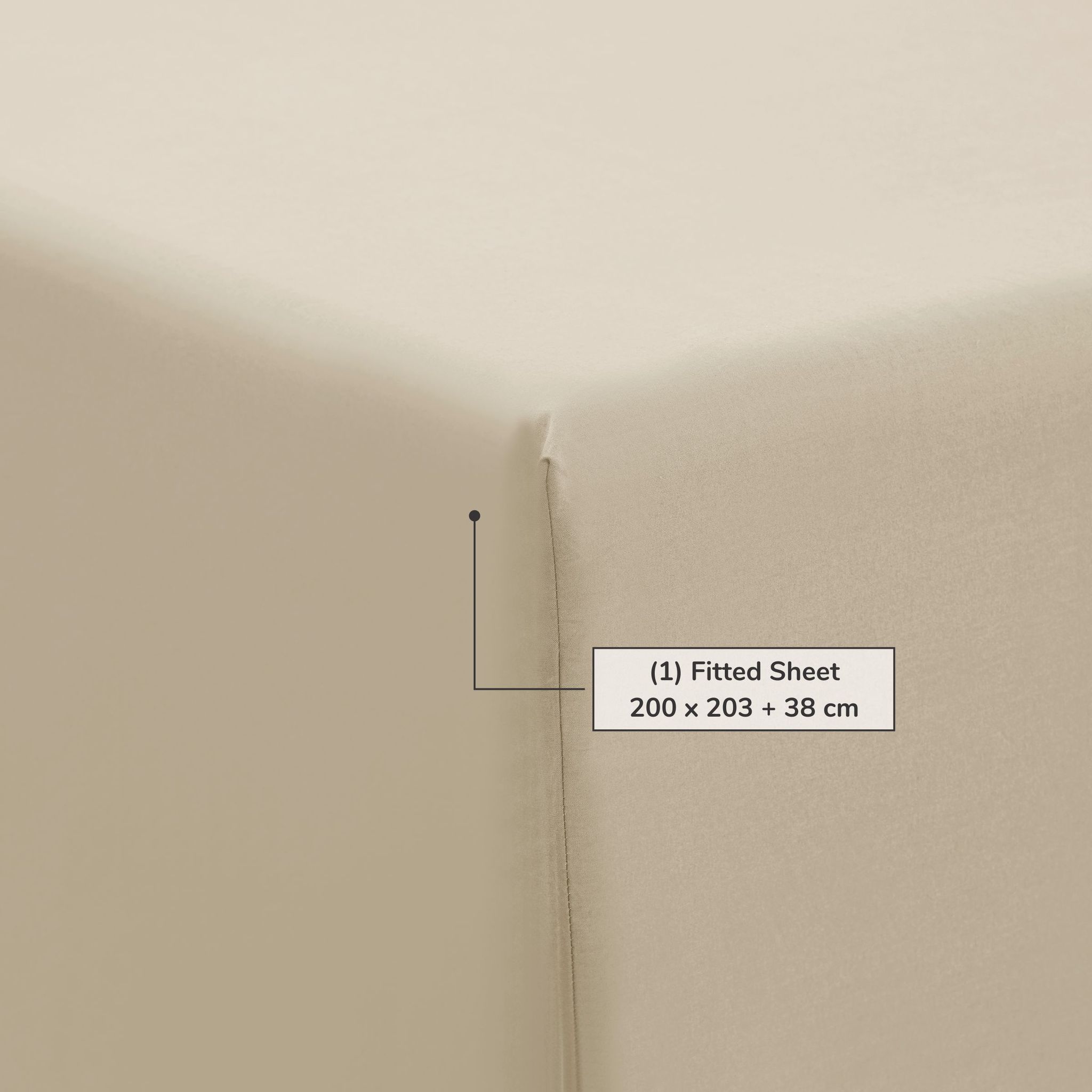 360° Elasticated Fitted Sheet Set 3-Piece King Ivory