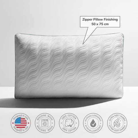 Anti Allergic Pillow 2 Kg Filling With Wave Quilted Pillow Cover
