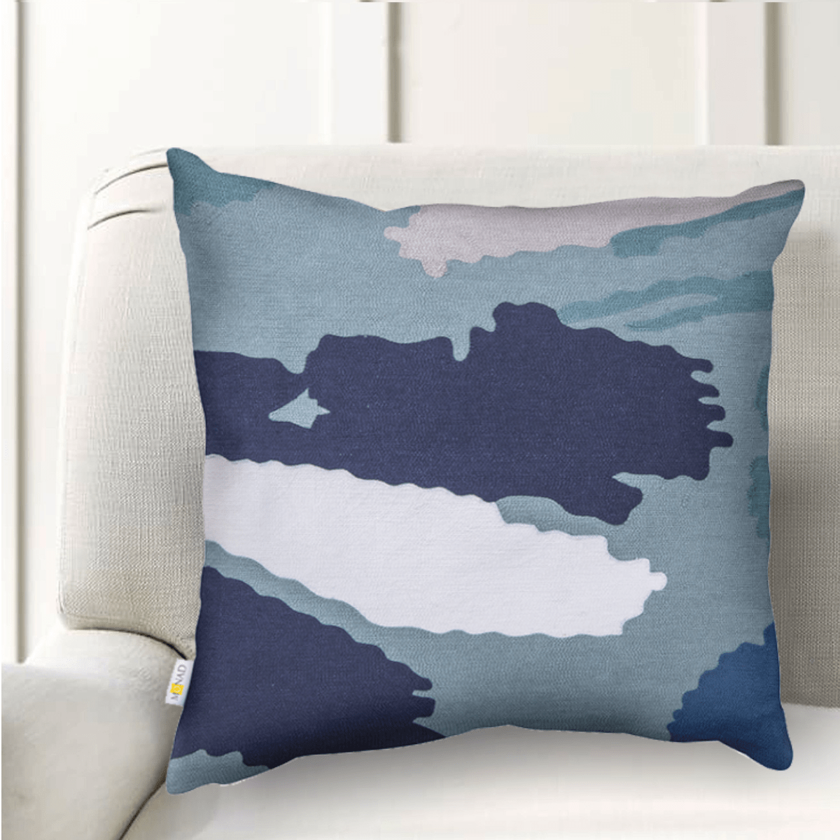 Blue Splash Stroke Cushion Cover