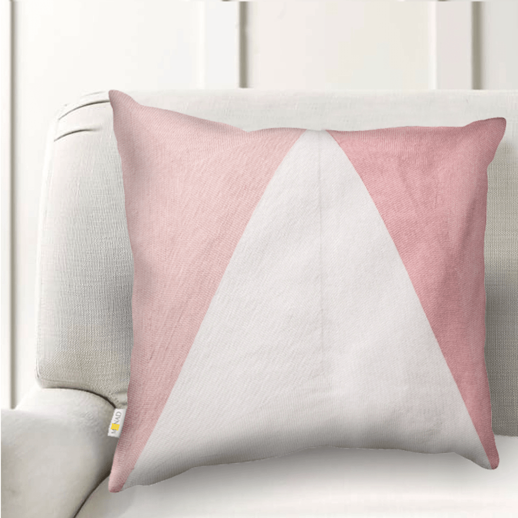 Pink Geometric Embroidered Cushion Cover