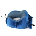 Luxury Travel Pillow with Ear Plugs, Eye Mask and Mesh Bag Memory Foam Blue/Gray 28x25x13cm