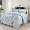 Bubble Embroidered Comforter Set 4-Piece Single Silver Gray