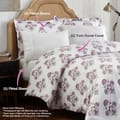 300 Thread Count 100% Natural Cotton Printed Duvet Set 4-Piece Single Purple