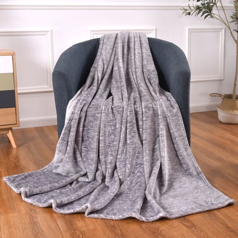 Soft Flannel Fleece Blanket Single Steel Gray