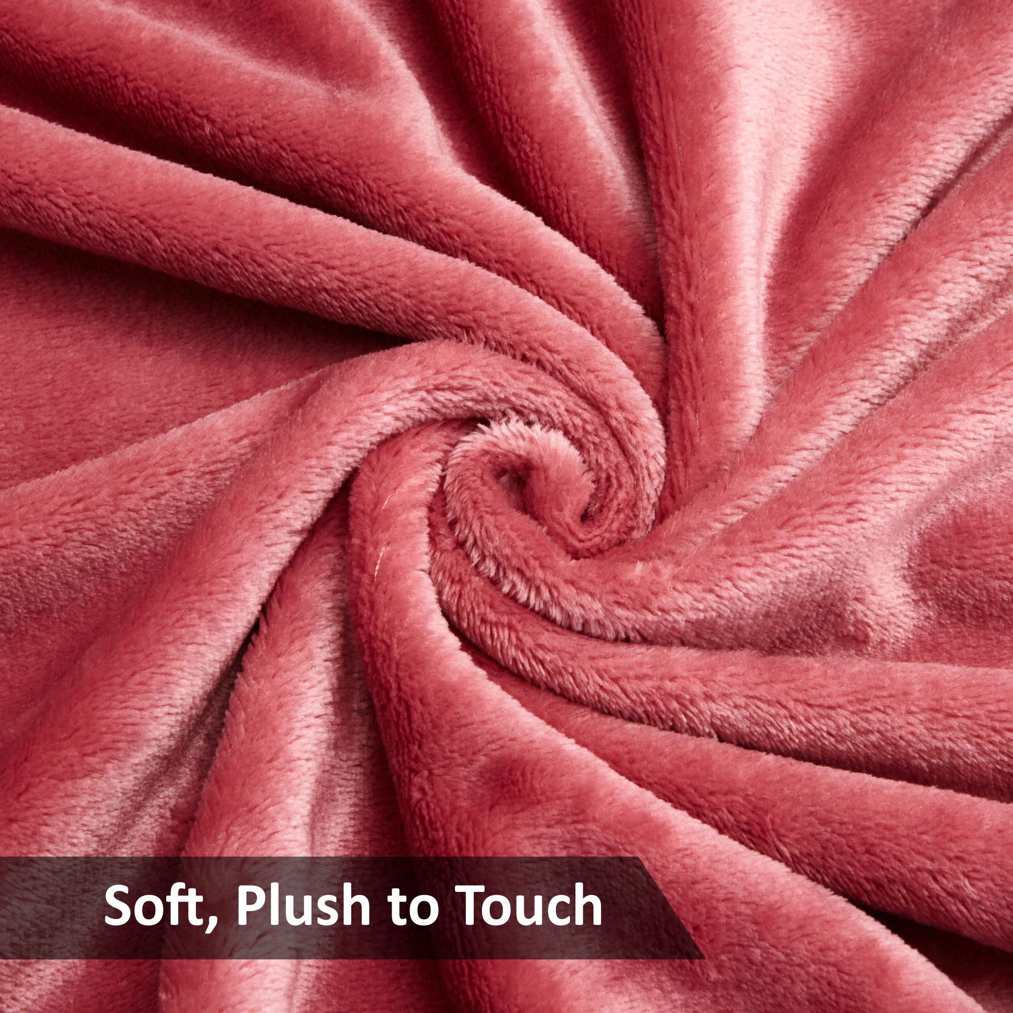 Soft Flannel Fleece Blanket Single Dusty Rose