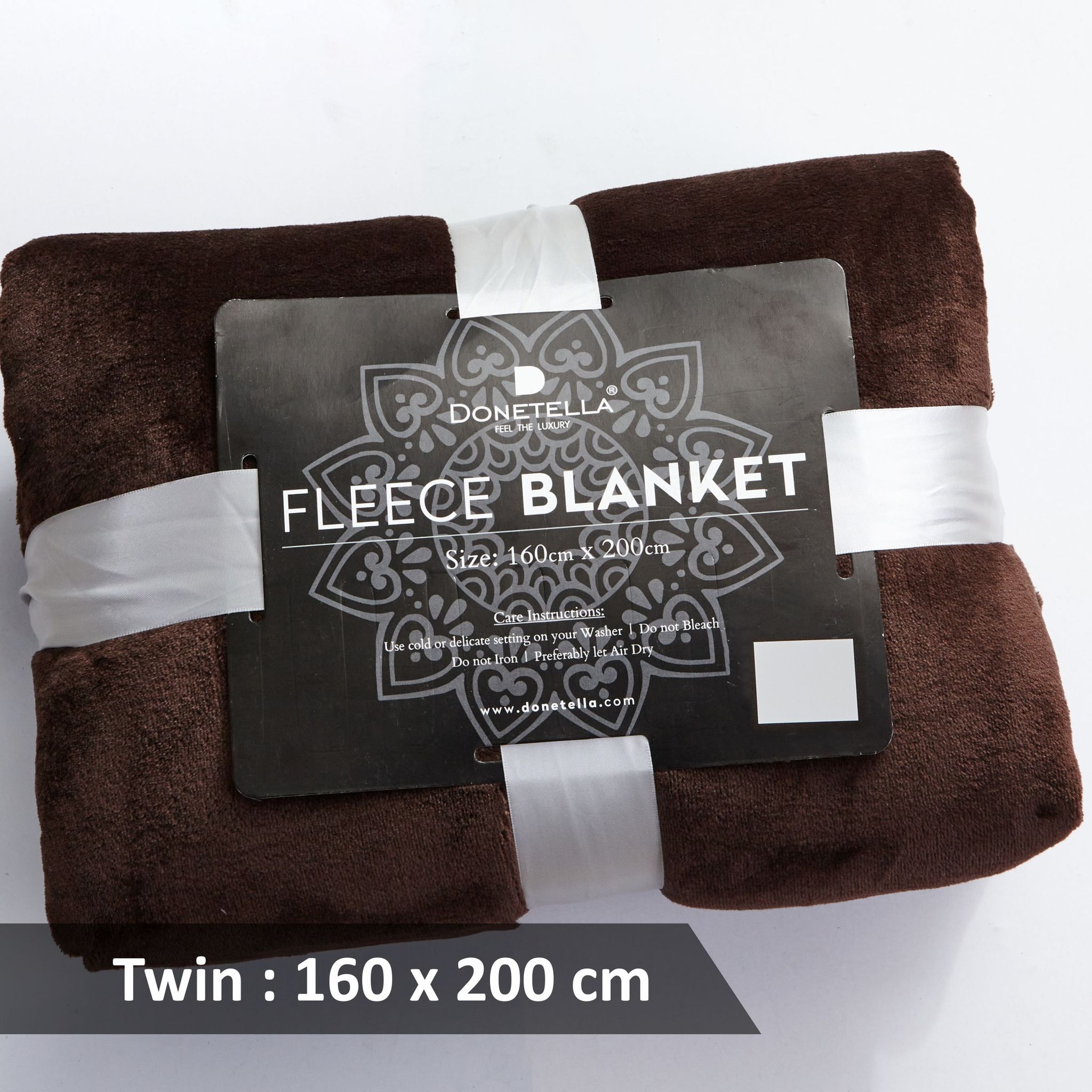 Soft Flannel Fleece Blanket Single Woody Brown