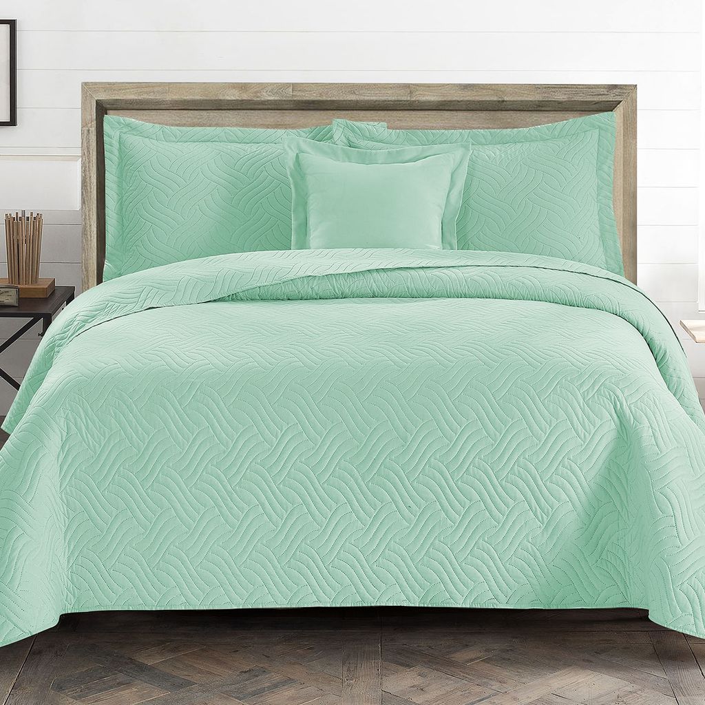 Ultrasonic Embroidered Compressed Comforter Set 3-Piece Single Spa Mint