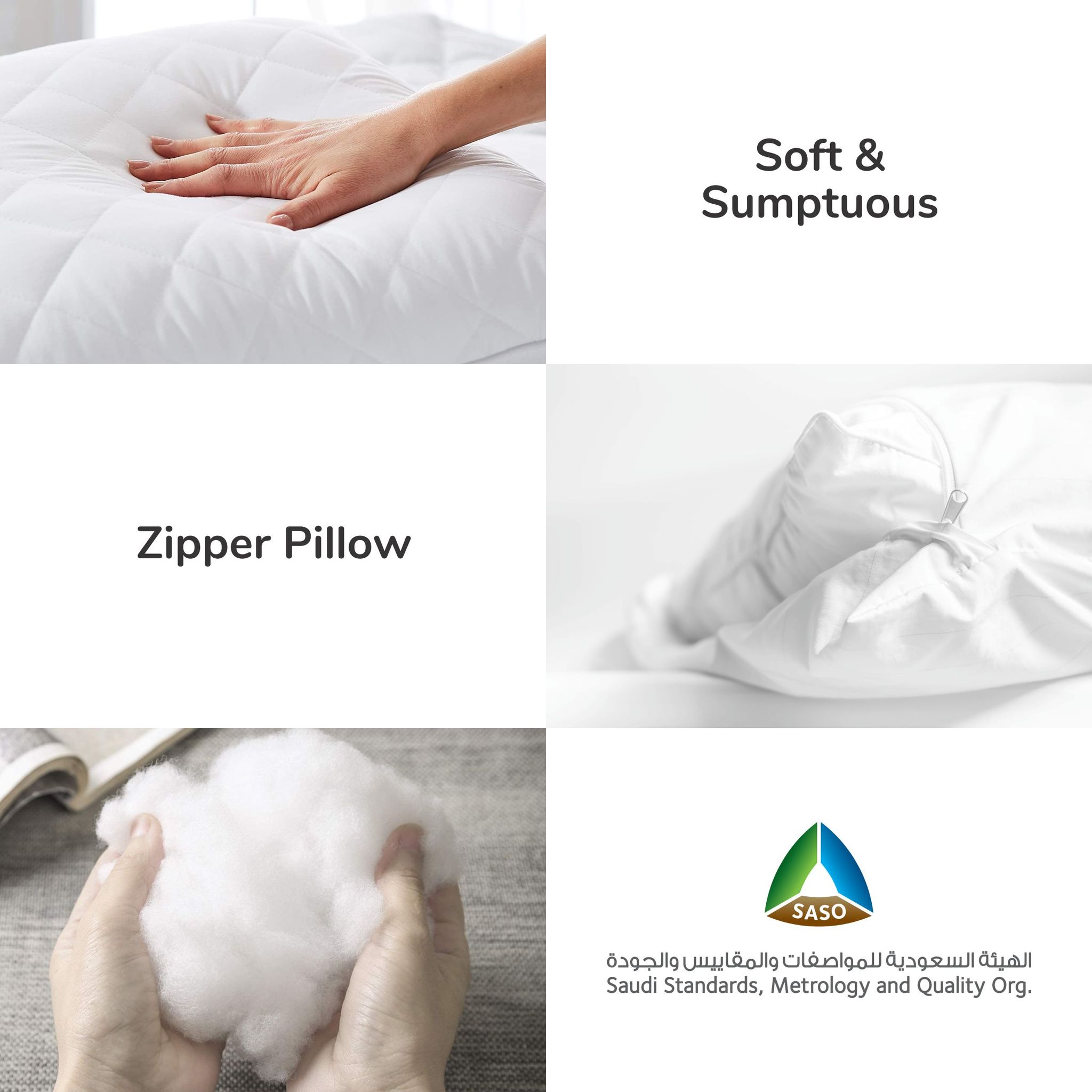 100% Down-Proof Cotton Wave Quilted Pillow 50x75 White