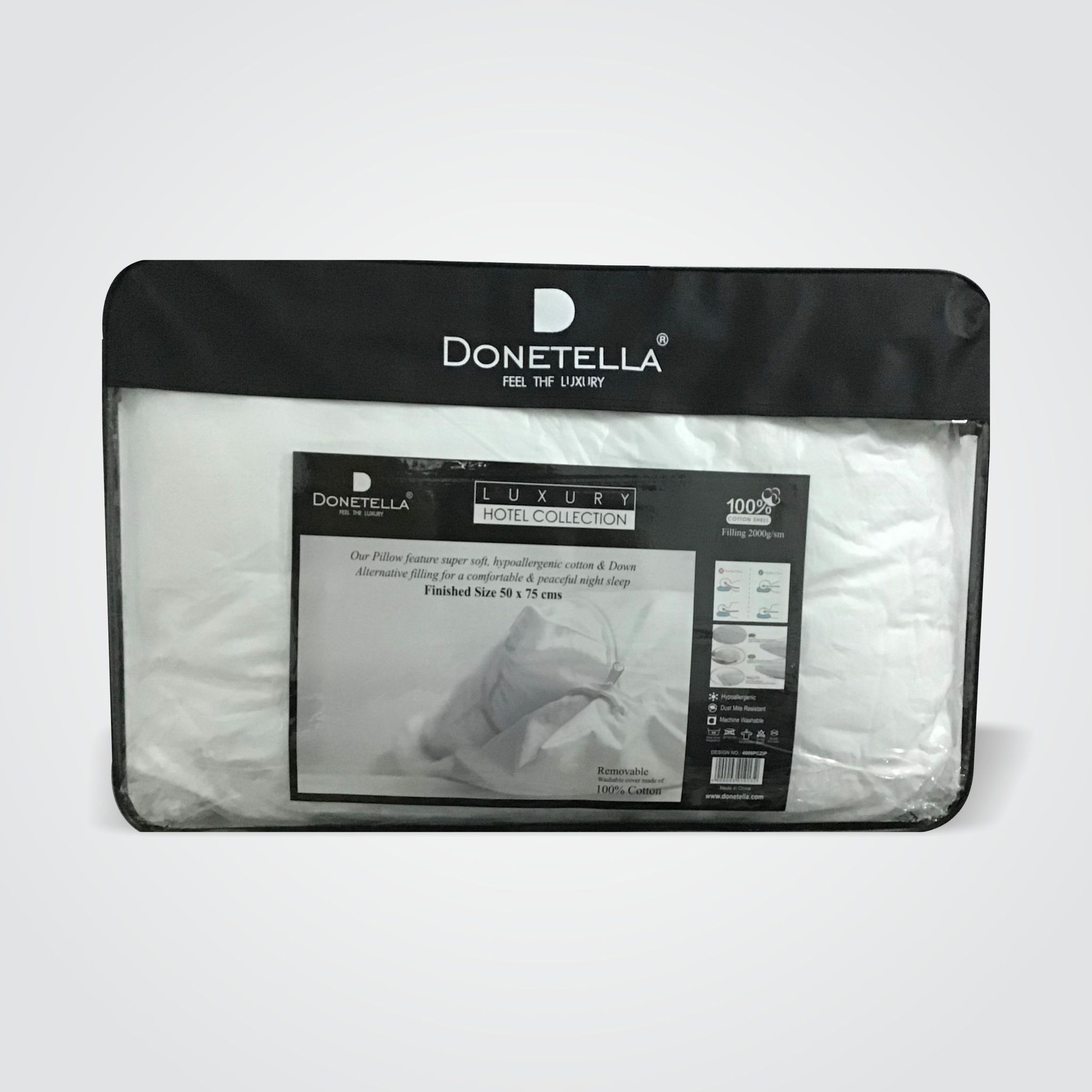 100% Down-Proof Cotton Wave Quilted Pillow 50x75 White