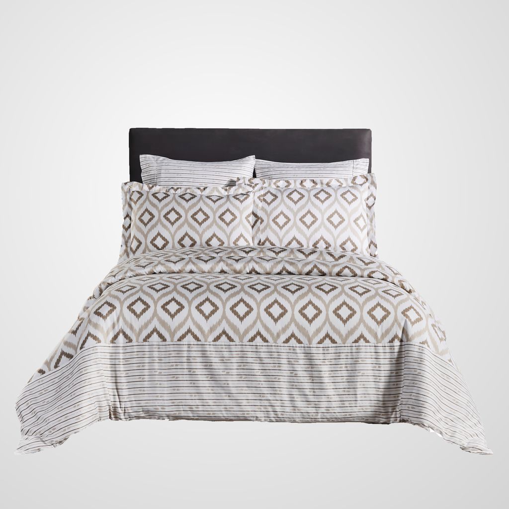 Exquisite Geometric Printed  Cotton Comforter Set 7-Piece King Mountain Timber
