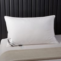 Single Hotel Cotton Pillow ,100% Cotton shell ,Double Edge Stitched , Premium Gel Fiber 1.6 Kg Filling , 50x75, Medium Loft