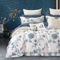 6-Piece King Size Cotton Comforter Set Reversible Pattern, Airforce Blue