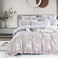 6-Piece King Size Cotton Comforter Set Reversible Pattern, Light Gray / Multicolour
