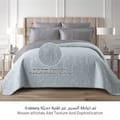 3-Piece Single Size Quilted Compressed Comforter Set in Microfiber Gray