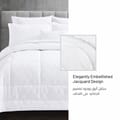 6-Piece Super Luxurious Italian Jacquard Fabric Comforter Set, King 260 x 240 cm, White