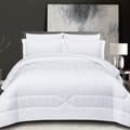 6-Piece Italian Jacquard  Hotel  Comforter  ,Verigated Stripes Quilted ,King 260 x 240 Cms ,White