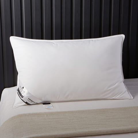Single Hotel Cotton Pillow Cotton shell Double Edge Stitched Premium Gel Fiber 2000 gms Filling each 50x75 Medium Loft