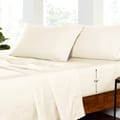 3 Pieces-Fitted Sheet Set  -200X203+35cm, 2 Pillow Case 50X75 cm - King  Cream