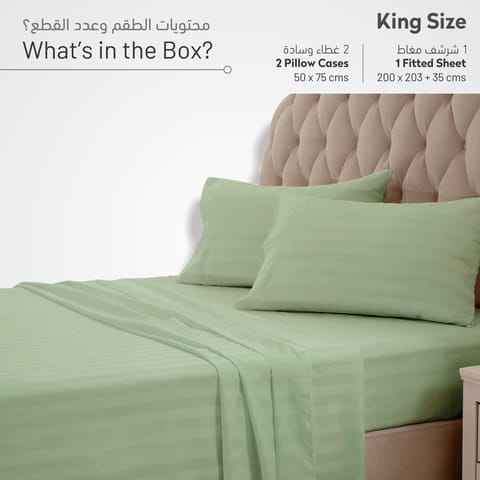 100% Natural Cotton Solid Sheet Set 4-Piece King Beige