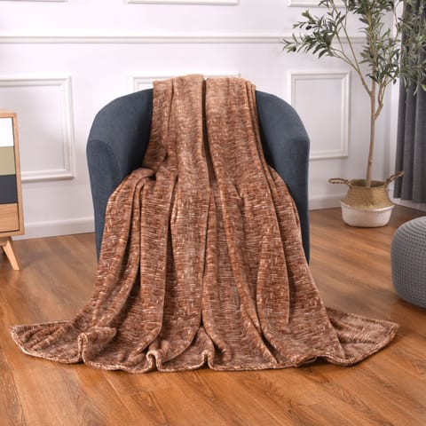 Soft Flannel Fleece Blanket Single Size Beige
