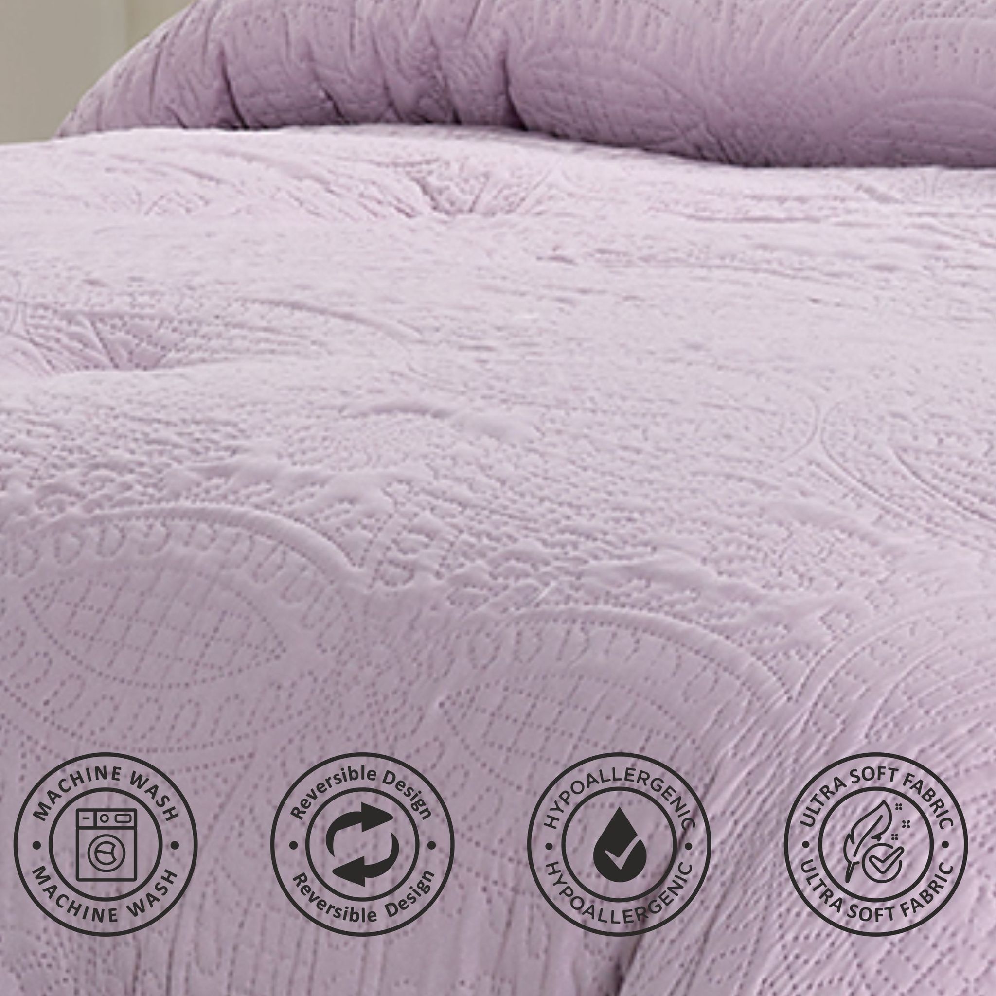 6-Piece Designer Comforter Set -Microfiber -King 260 x 240 Cms - Purple