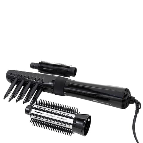 ساتين آلة تصفيف الشعر الهوائيةجففي شعرك وصففيه & وحمميه بالطلاء الخزفي 100%.