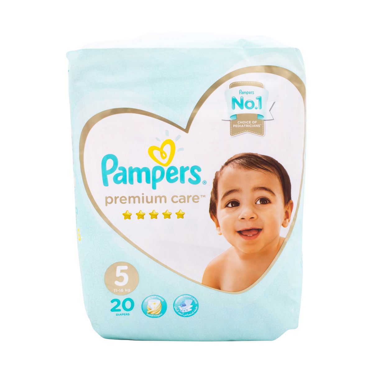 Premium Care Diapers, Size 5, Junior 20 Diapers