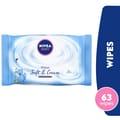 Baby Soft & Cream Wipes, Caring Cream Protection, No Alcohol, 63 Wipes