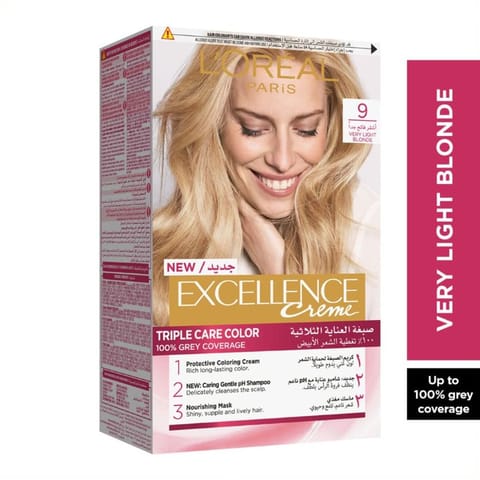 Excellence Crème Permanent Hair Color, 9.0 Very Light Blonde