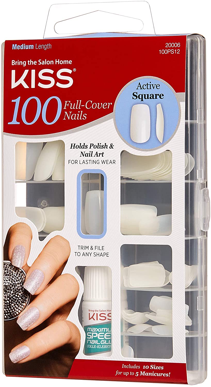 100 Full Cover Nails - Active Square