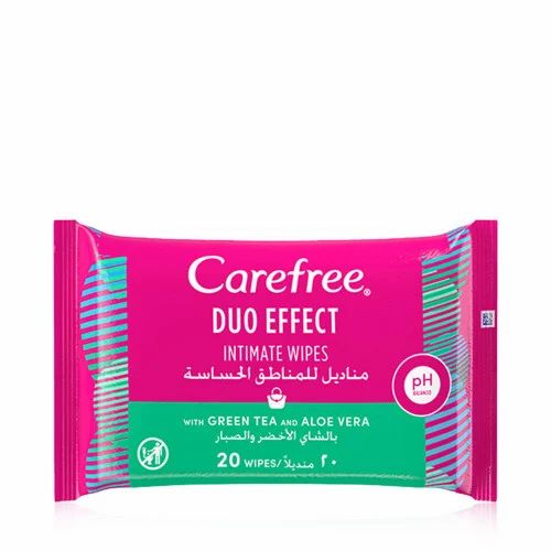 مناديل للمنطقة الحساسة بالشاي الأخضر و جل الصبار 20 منديل