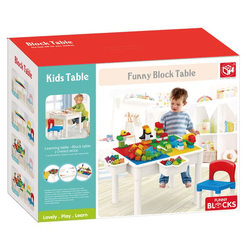 Funny block table  (60 grains + 2 chairs + 2 storage box)