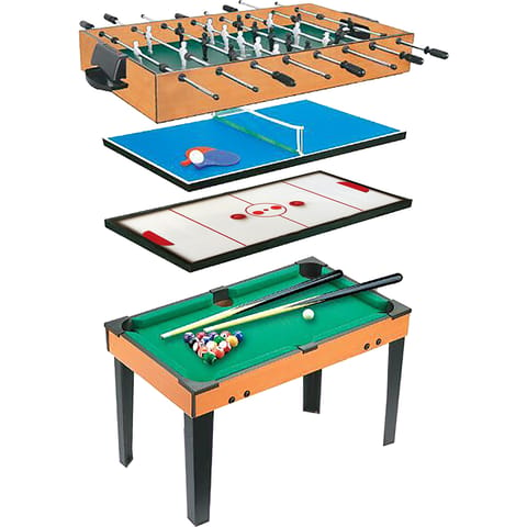 Wooden 4-in-1 (Soccer, Table Tennis, Hockey, Pool) Table Game (107x59x76)