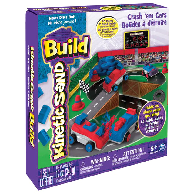 Kinetic Sand Build Crash 'Em Cars (12oz)