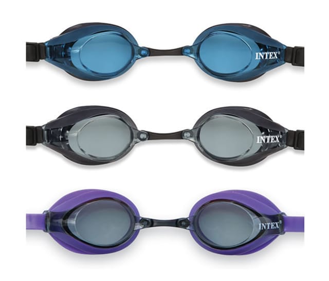 INTEX SILICONE SPORT RACING GOGGLES, 3 COLORS, AGES 8+ 55691