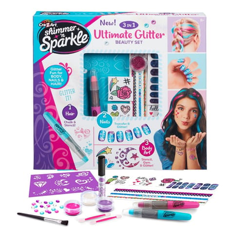 Shimmer n sparkle 3 n1 Ultimate glitter beauty set