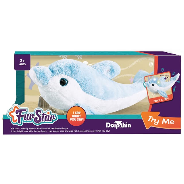 ADORABLE PLUSH ANIMAL- DOLPHIN (Can Talk, Sing & wag Tail)2yrs+