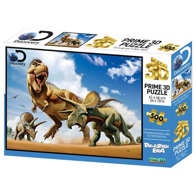 Discovery - T-rex versus Triceratops 500pc Puzzle