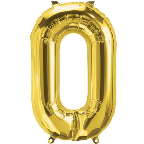 L34 NUMBER 0 GOLD FOIL BALLOON 26 X 34IN