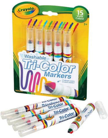 5 ct. Washable Tri-Color Markers