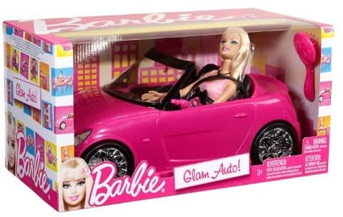 glam convertible car for barbie doll