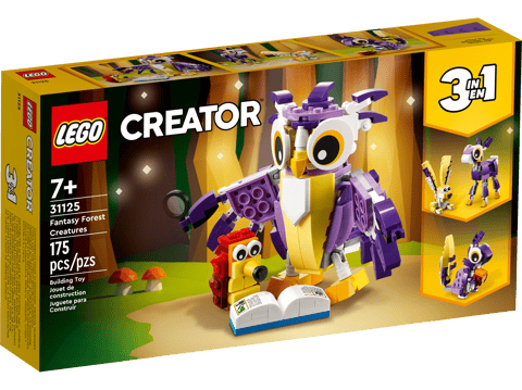 LEGO Creator 3in1 Fantasy Forest Creatures 31125 Aged 7+ (175 Pieces)