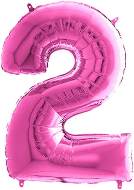 L34 NUMBER 2 PINK SUPERSHAPE BALLOON