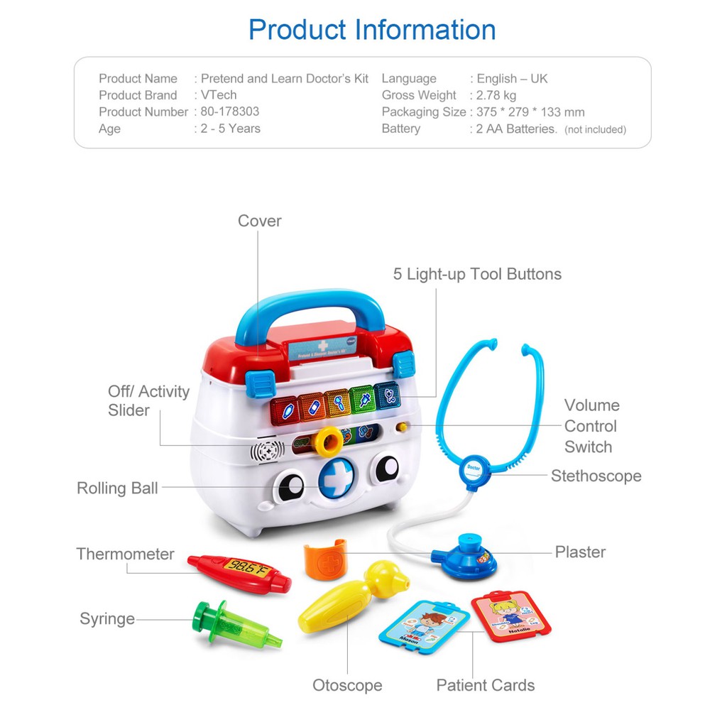 vtech pretend & learn doctor's kit