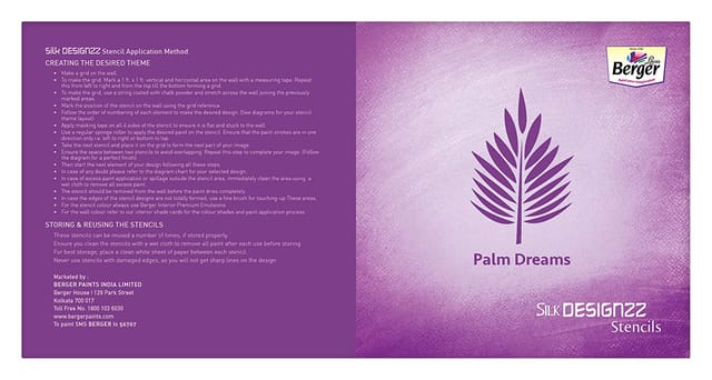 Berger Silk Designzz Palm Dreams Stencil 7.87 x 7.87 inches